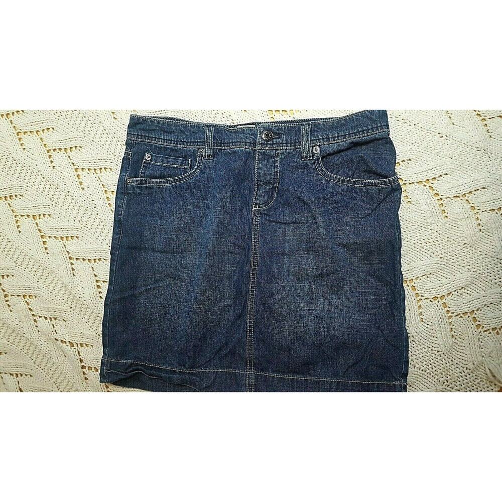 G.H. Bass & Company Denim Jean Skirt Wmns Sz 4 Pockets Cotton Cowboy Cottage
